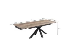 Table Extensible 160/240 Cm Céramique Effet Bois Pied Croisé - TEXAS 04 -Vous savez quand c'est un magasin de meubles. table a manger 10234017