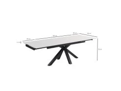 Table Extensible 160/240 Cm Céramique Blanc Pied Croix - OREGON 04 -Vous savez quand c'est un magasin de meubles. table a manger 10234065