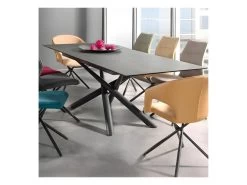 Table De Repas Extensible 160 à 200 Cm Plateau Céramique Gris - SPLENDIDE -Vous savez quand c'est un magasin de meubles. table a manger 10234091