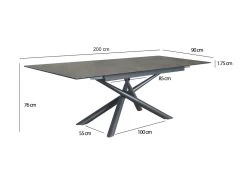 Table De Repas Extensible 160 à 200 Cm Plateau Céramique Gris - SPLENDIDE -Vous savez quand c'est un magasin de meubles. table a manger 10234097