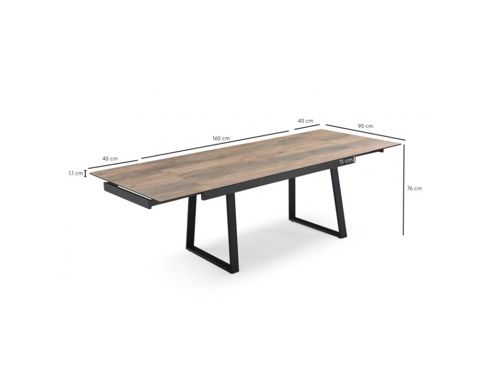 Table Extensible 160/240 Cm Céramique Effet Bois Pieds Luge - TEXAS 02 6 Table Extensible 160/240 Cm Céramique Effet Bois Pieds Luge - TEXAS 02 – Image 4