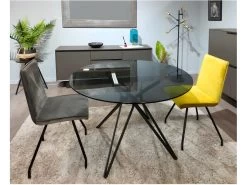 Table Ronde D.120 Cm Avec Plateau En Verre Fumé Pied Métal - VIKO 9 Table Ronde D.120 Cm Avec Plateau En Verre Fumé Pied Métal - VIKO -Vous savez quand c'est un magasin de meubles. table a manger 10346525