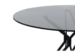 Table Ronde D.120 Cm Avec Plateau En Verre Fumé Pied Métal - VIKO 10 Table Ronde D.120 Cm Avec Plateau En Verre Fumé Pied Métal - VIKO -Vous savez quand c'est un magasin de meubles. table a manger 10346527