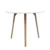 Table De Repas Ronde Et Blanche Avec Piètement En Bois D90 Cm - SWEETY -Vous savez quand c'est un magasin de meubles. table a manger 10346531
