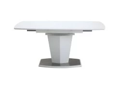 Table Extensible Blanche 120 à 160 Cm Pied Acier Brosser - DONA