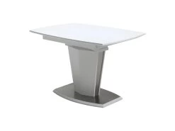 Table Extensible Blanche 120 à 160 Cm Pied Acier Brosser - DONA -Vous savez quand c'est un magasin de meubles. table a manger 10346641