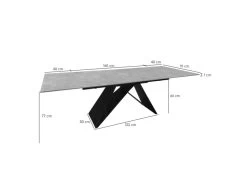 Table Extensible 160/240 Cm En Céramique Gris Clair Effet Béton - LIMA -Vous savez quand c'est un magasin de meubles. table a manger 10722075