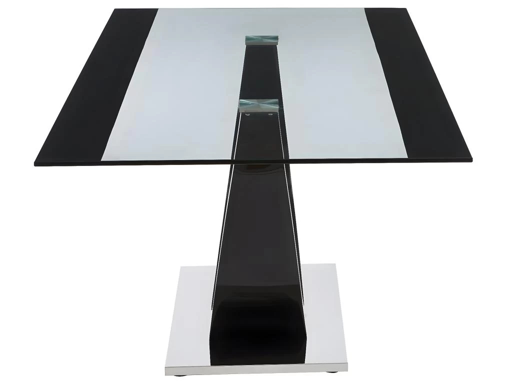 Table à Manger 8 Couverts En Verre Trempé, MDF Et Acier Inoxydable - Noir - MEZZO II 7 Table à Manger 8 Couverts En Verre Trempé, MDF Et Acier Inoxydable - Noir - MEZZO II – Image 5