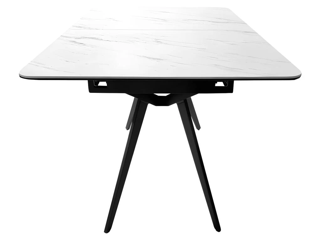 Table De Repas Extensible 130/170 Cm Céramique Blanc Marbré - LAUREL 5 Table De Repas Extensible 130/170 Cm Céramique Blanc Marbré - LAUREL – Image 3