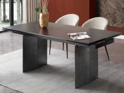 Table à Manger Extensible 6 à 10 Couverts En Céramique Et Métal - Effet Marbre Noir - MISENO De Pascal MORABITO -Vous savez quand c'est un magasin de meubles. table a manger 11166847