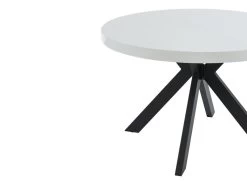 Table à Manger Extensible 4 à 8 Couverts En MDF Et Acier - Blanc Laqué Et Noir - KOMONI -Vous savez quand c'est un magasin de meubles. table a manger 11237481
