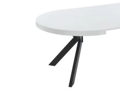 Table à Manger Extensible 4 à 8 Couverts En MDF Et Acier - Blanc Laqué Et Noir - KOMONI -Vous savez quand c'est un magasin de meubles. table a manger 11237483