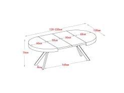Table à Manger Extensible 4 à 8 Couverts En MDF Et Acier - Blanc Laqué Et Noir - KOMONI -Vous savez quand c'est un magasin de meubles. table a manger 11237517