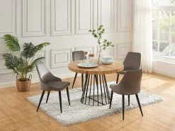 Table à Manger Extensible 2 à 12 Couverts En MDF Et Acier - Naturel Et Noir - FIRELA -Vous savez quand c'est un magasin de meubles. table a manger 11577085