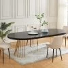 Table à Manger Extensible 2 à 12 Couverts En MDF Et Acier - Noir Et Doré - FIRELA -Vous savez quand c'est un magasin de meubles. table a manger 11577677