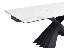 Table à Manger Extensible 4 à 8 Couverts En Céramique Et Métal - Effet Marbre Blanc Et Noir - BEKIM De Pascal MORABITO -Vous savez quand c'est un magasin de meubles. table a manger 12496233