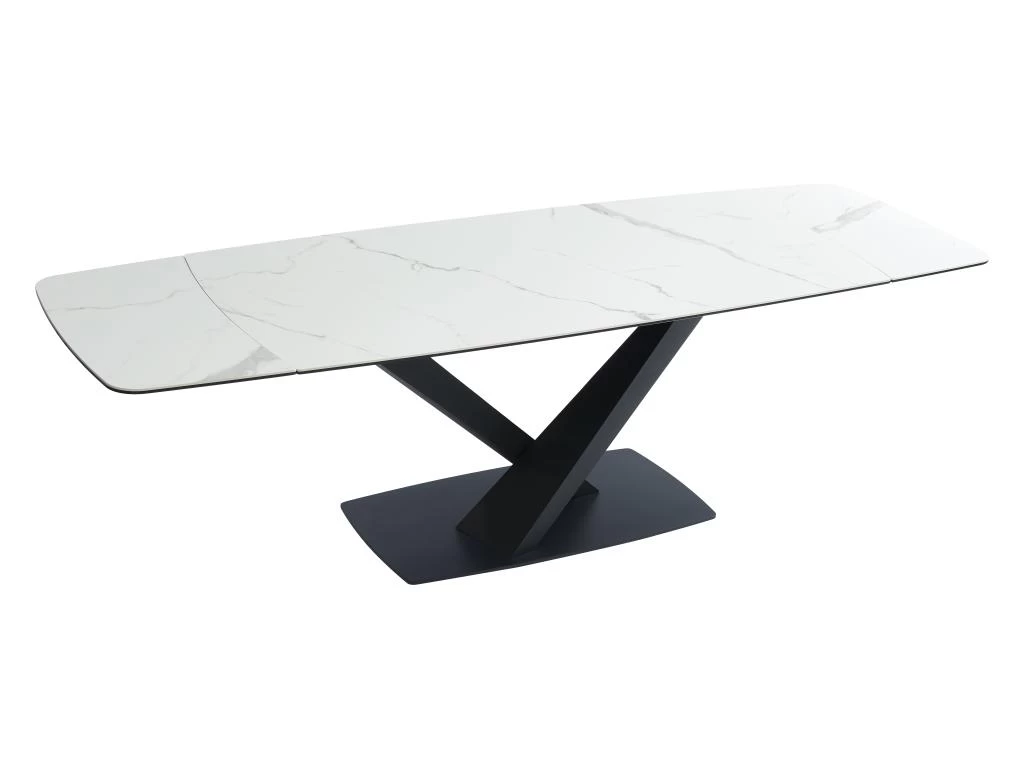 Table à Manger Extensible 6 à 10 Couverts En Céramique Et Métal - Effet Marbre Blanc Et Noir - MALATA De Pascal MORABITO 8 Table à Manger Extensible 6 à 10 Couverts En Céramique Et Métal - Effet Marbre Blanc Et Noir - MALATA De Pascal MORABITO – Image 6