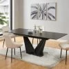 Table à Manger Extensible 6 à 8 Couverts En Céramique Et Métal - Gris Anthracite Et Noir - OLETIA De Pascal MORABITO -Vous savez quand c'est un magasin de meubles. table a manger 12510035