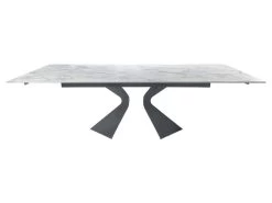 Table Extensible 160/240 Cm Céramique Marbré Pieds évasés Gris - DAFFY -Vous savez quand c'est un magasin de meubles. table a manger 12545169