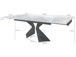 Table Extensible 160/240 Cm Céramique Marbré Pieds évasés Gris - DAFFY -Vous savez quand c'est un magasin de meubles. table a manger 12545171
