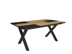 Table à Manger, 8 Personnes, 170, Robuste,stable, Structure Et Pieds Solides, Chêne/noir