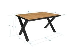 Table à Manger, 6 Personnes, 140, Robust, Structure Stable, Pieds Solides, Chêne Et Noir -Vous savez quand c'est un magasin de meubles. table a manger 12578967