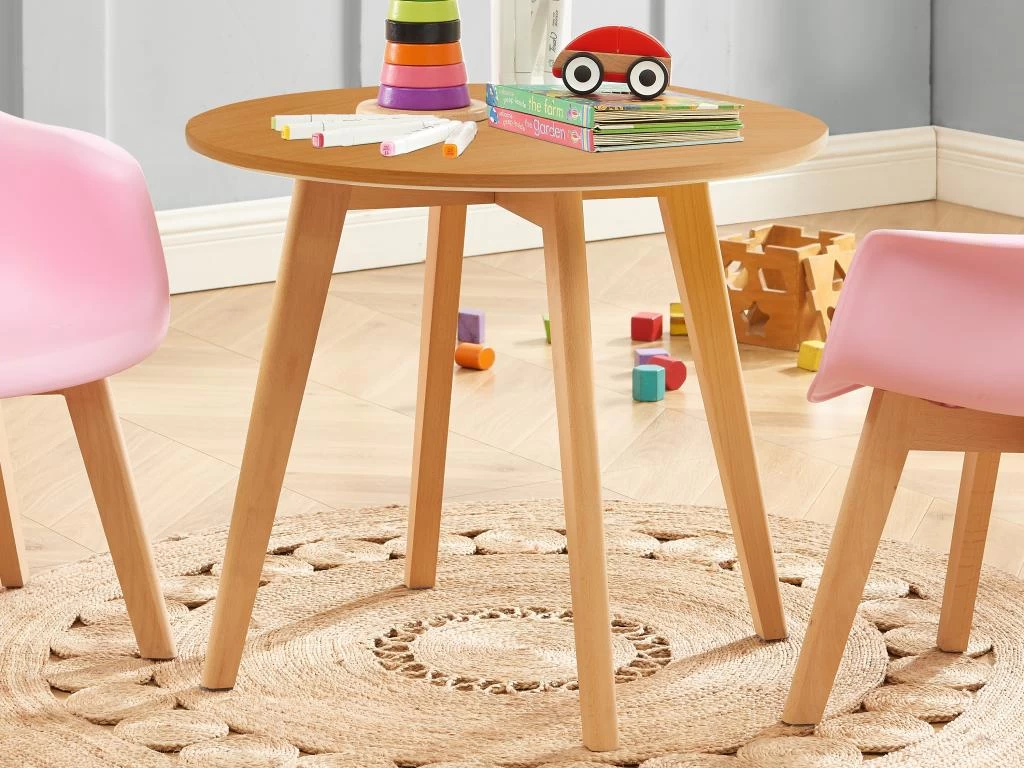 Table Enfant En MDF Et Hêtre - Coloris : Naturel - LOULOUNE 4 Table Enfant En MDF Et Hêtre - Coloris : Naturel - LOULOUNE – Image 2