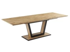 Table à Manger Extensible 6 à 10 Couverts En MDF Et Métal - Naturel Et Noir - VITENO -Vous savez quand c'est un magasin de meubles. table a manger 12872859