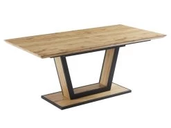 Table à Manger Extensible 6 à 10 Couverts En MDF Et Métal - Naturel Et Noir - VITENO -Vous savez quand c'est un magasin de meubles. table a manger 12872861