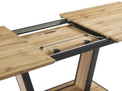 Table à Manger Extensible 6 à 10 Couverts En MDF Et Métal - Naturel Et Noir - VITENO -Vous savez quand c'est un magasin de meubles. table a manger 12872865