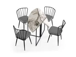 Table De Salle À Manger Ganges Ronde Dotée De Pieds Métalliquesen Couleur Pin Atlantique, Dimensions 100 X72 X 100 Cm -Vous savez quand c'est un magasin de meubles. table a manger 12988571