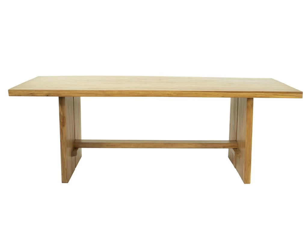 Table à Manger 8 Couverts En Teck - Coloris : Naturel - LENIDA 5 Table à Manger 8 Couverts En Teck - Coloris : Naturel - LENIDA – Image 3