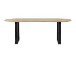 Tablo - Table à Manger Ovale En Bois Piétement En U 220x90cm - Couleur - Bois Clair