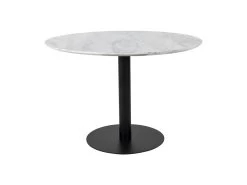 Bolzano - Table à Manger Ronde Effet Marbre ø110cm - Couleur - Blanc