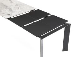 Table à Manger Extensible 4 à 10 Couverts En Céramique Et Métal - Effet Marbre Gris Et Noir - CARMONI -Vous savez quand c'est un magasin de meubles. table a manger 14290635