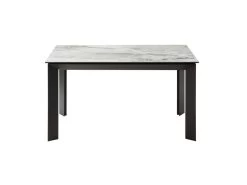Table à Manger Extensible 4 à 10 Couverts En Céramique Et Métal - Effet Marbre Gris Et Noir - CARMONI -Vous savez quand c'est un magasin de meubles. table a manger 14290647