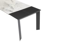 Table à Manger Extensible 4 à 10 Couverts En Céramique Et Métal - Effet Marbre Gris Et Noir - CARMONI -Vous savez quand c'est un magasin de meubles. table a manger 14290659