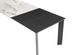 Table à Manger Extensible 4 à 10 Couverts En Céramique Et Métal - Effet Marbre Gris Et Noir - CARMONI -Vous savez quand c'est un magasin de meubles. table a manger 14290661