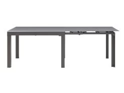 Table à Manger Extensible 4 à 14 Couverts En Verre Trempé Et Métal - Gris - CHELDY