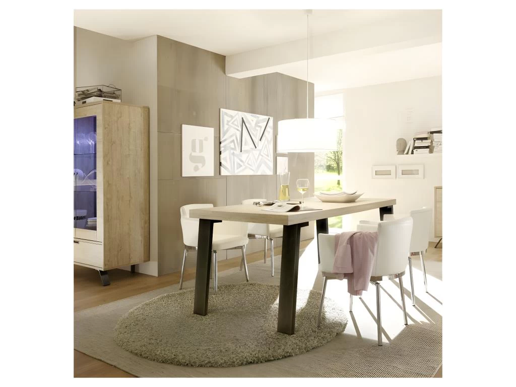 Table De Repas Chêne Clair/Métal - PALERME N°1 4 Table De Repas Chêne Clair/Métal - PALERME N°1 – Image 2