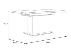 Table Extensible 160 à 200 Cm Blanc Mat Et Décor Bois Clair - LEANE -Vous savez quand c'est un magasin de meubles. table a manger 14438085