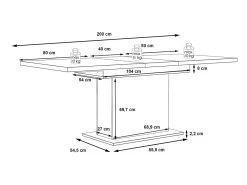Table Extensible 160 à 200 Cm Blanc Mat Et Décor Bois Clair - LEANE -Vous savez quand c'est un magasin de meubles. table a manger 14438087