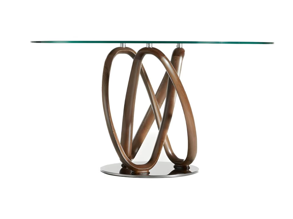 Table à Manger En Verre Trempé Noyer 1021 ANGEL CERDA 4 Table à Manger En Verre Trempé Noyer 1021 ANGEL CERDA – Image 2