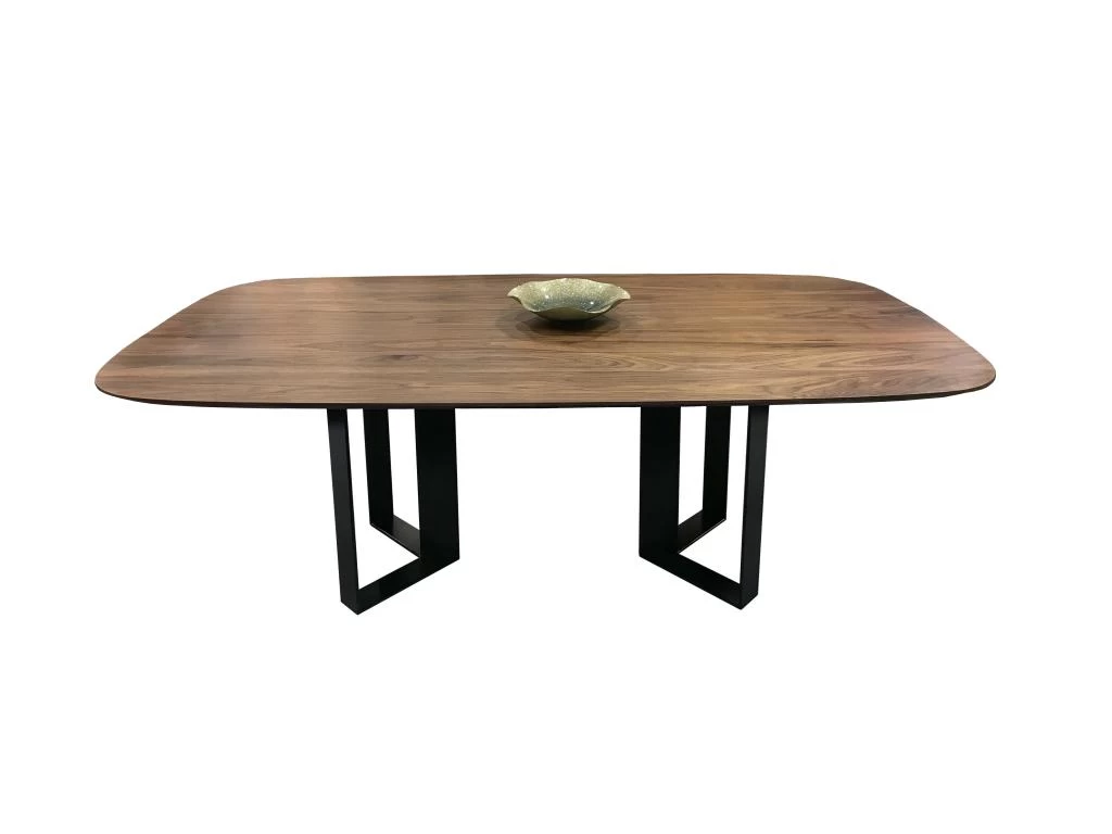 Table Ovale Noyer Naturel Et Métal - 220L X 115P 4 Table Ovale Noyer Naturel Et Métal - 220L X 115P – Image 2