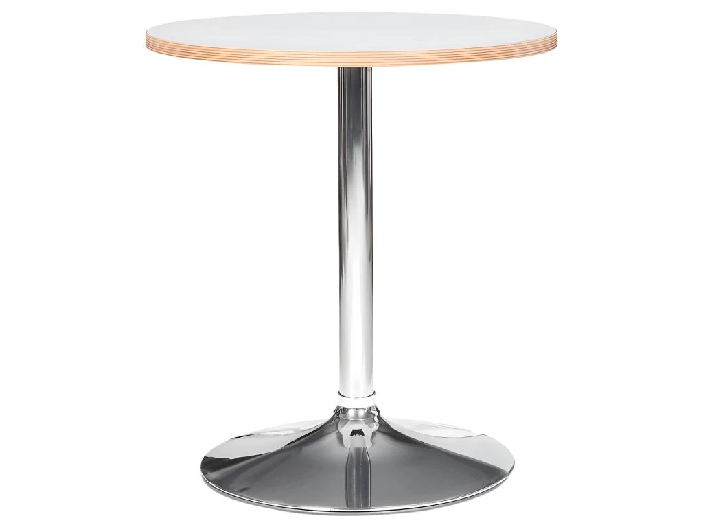 Table De Repas Ronde "Horacio" 74cm Argent & Blanc 3 Table De Repas Ronde "Horacio" 74cm Argent & Blanc