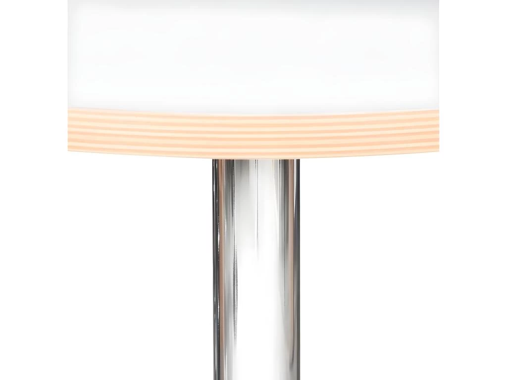 Table De Repas Ronde "Horacio" 74cm Argent & Blanc 4 Table De Repas Ronde "Horacio" 74cm Argent & Blanc – Image 2