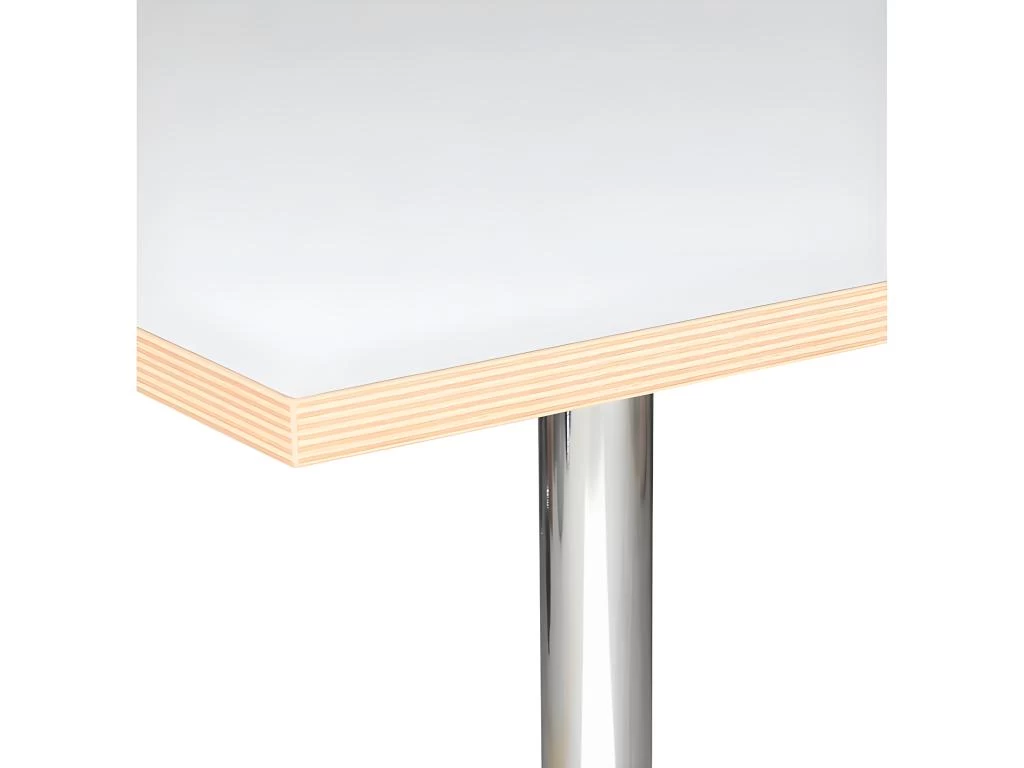 Table De Repas Déco "Horacio" 74cm Argent & Blanc 5 Table De Repas Déco "Horacio" 74cm Argent & Blanc – Image 3