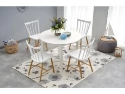 Table à Manger Extensible Ovale 102-142 X 102 X 76 Cm - Blanc -Vous savez quand c'est un magasin de meubles. table a manger 17562897