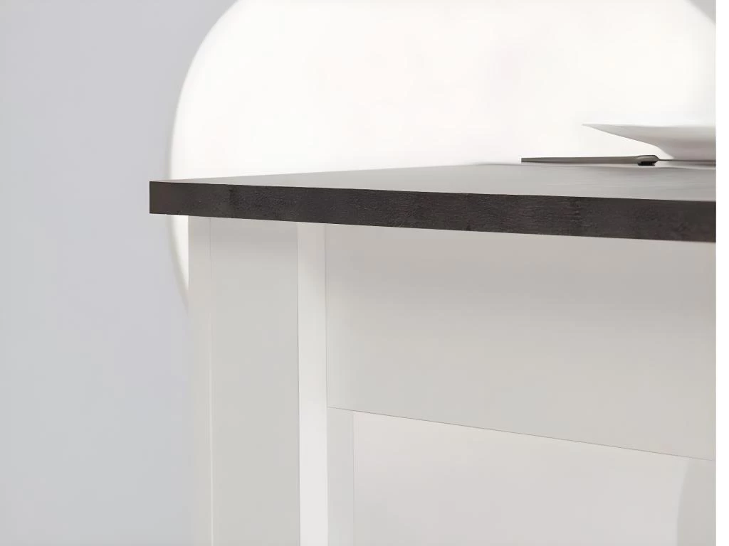 Table à Manger CASSY II - 4 Couverts - Blanc, Plateau Effet Béton 8 Table à Manger CASSY II - 4 Couverts - Blanc, Plateau Effet Béton – Image 6