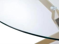 Table à Manger Ronde 2 Couverts En Verre Trempé Et Métal Doré - Transparent - COSIMA -Vous savez quand c'est un magasin de meubles. table a manger 18364929